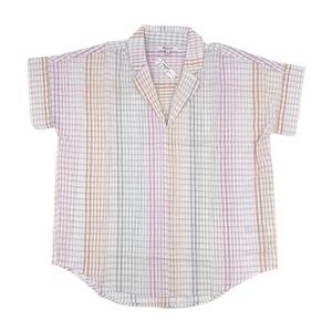 Madewell Lakeline Popover Shirt Ombré Rainbow Plaid Medium